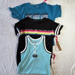 Justice Girl Size M (10) Lot Of 3 Tops Justice Sport Short  Sleeve School